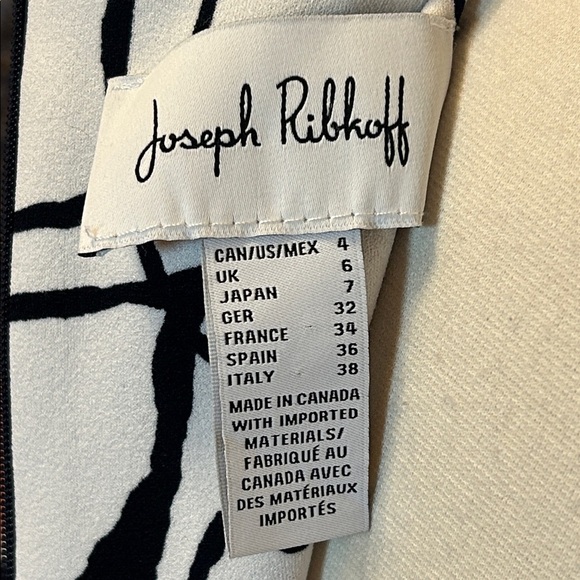 Joseph Ribkoff Dark Midnight Navy and White Leaf Print Midi Dress size 4 - Picture 8 of 15